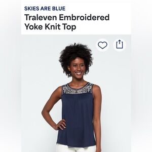 Skies are Blue Traleven embroidered yoke knit top